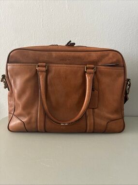 Coach Men's Leather Briefcase Bag in Brown | Coach Brown Leather Laptop Briefcas